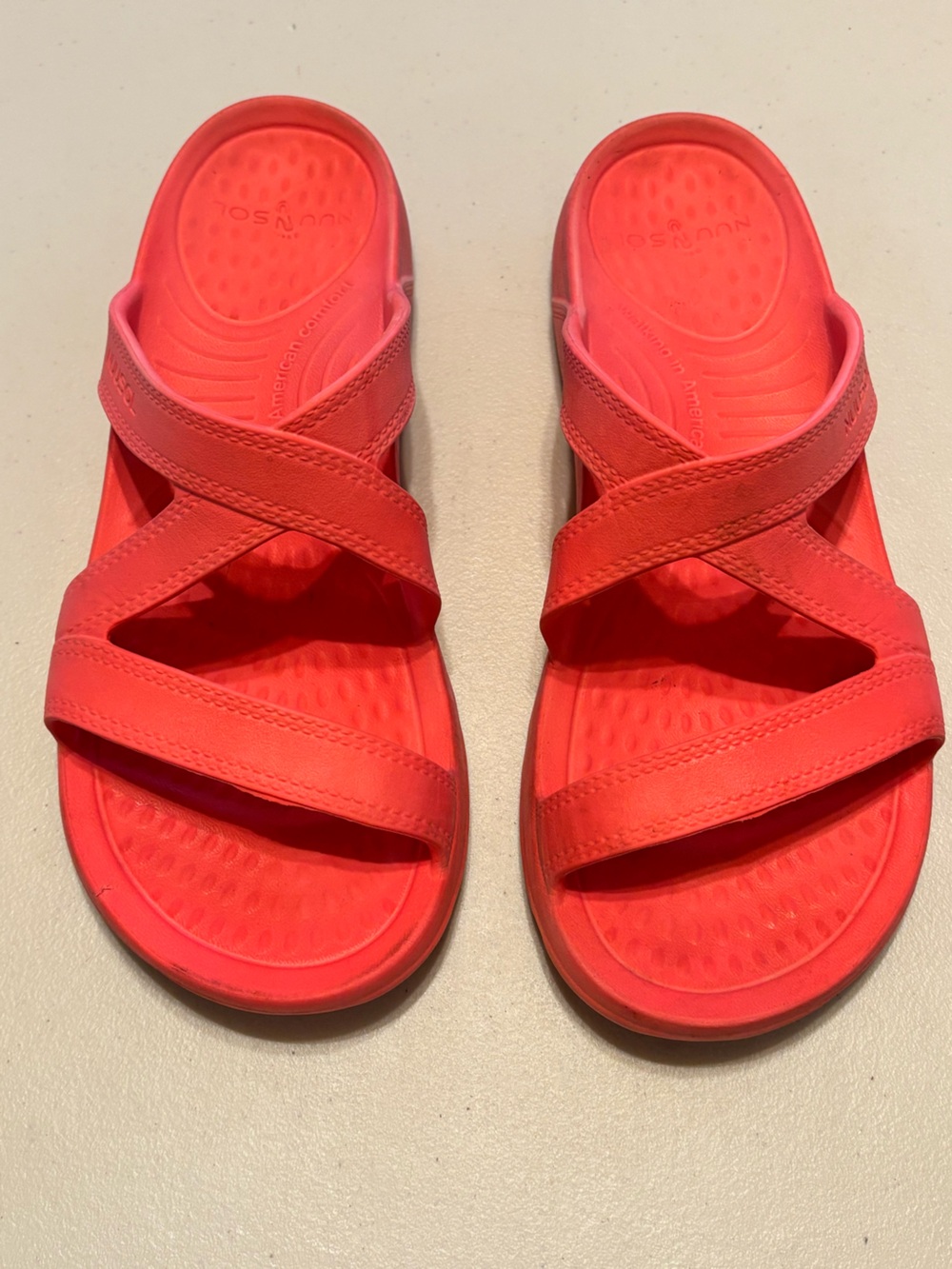 NuuSol Women’s Coral Cross-Strap Slide Sandals 9